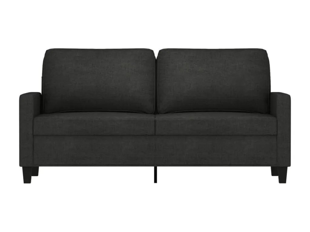 Sofá de 2 plazas de tela negro 140 cm XDUW01738