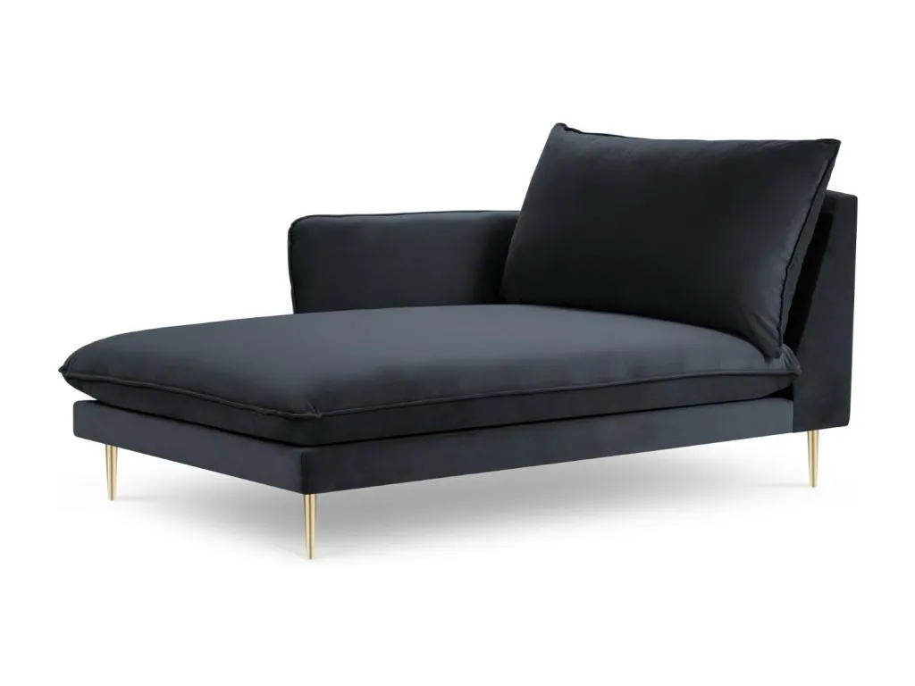 Chaise longue izquierda Nidovia de terciopelo azul oscuro 170x110x95 cm. sfc3741832