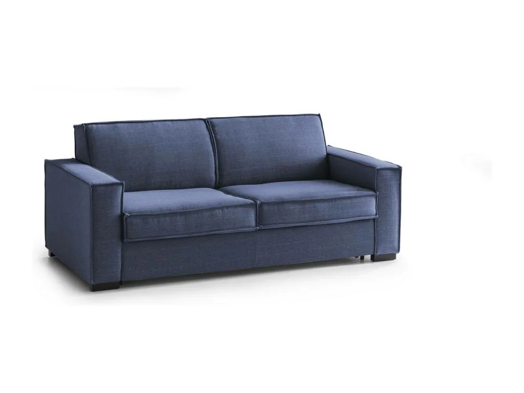 Sofa cama Prietocasa Sofá de 3 plazas Made in Italy Sofá de salón con apertura giratoria en tela acolchada con reposabrazos delgados Cm