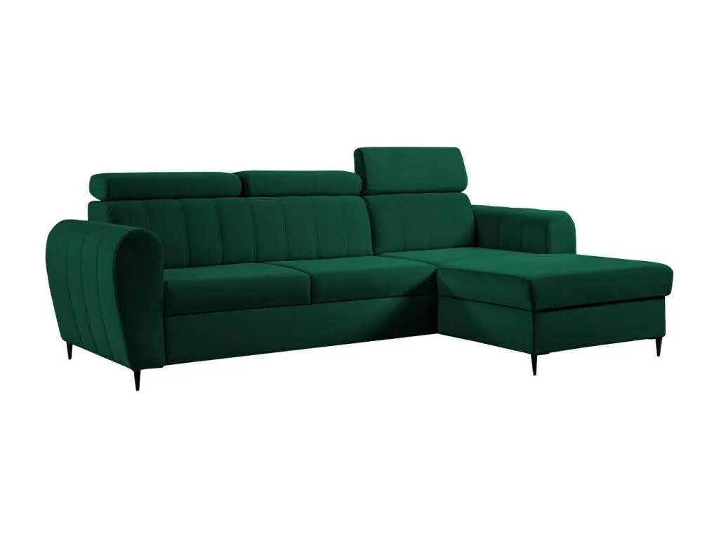Sofá rinconero Alkihogares 126 Verde Función de descanso Caja de ropa de cama 262x175x90cm