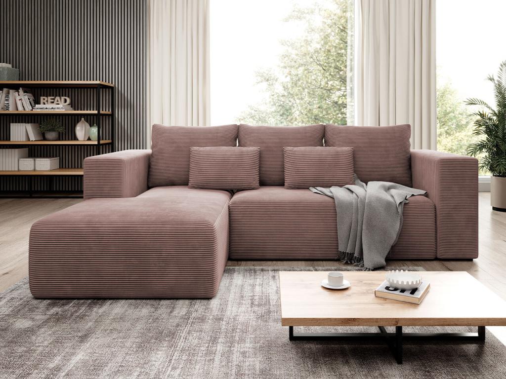 Sofá rinconero Nidolux Rosa Función de descanso Caja de ropa de cama 255x161x91cm