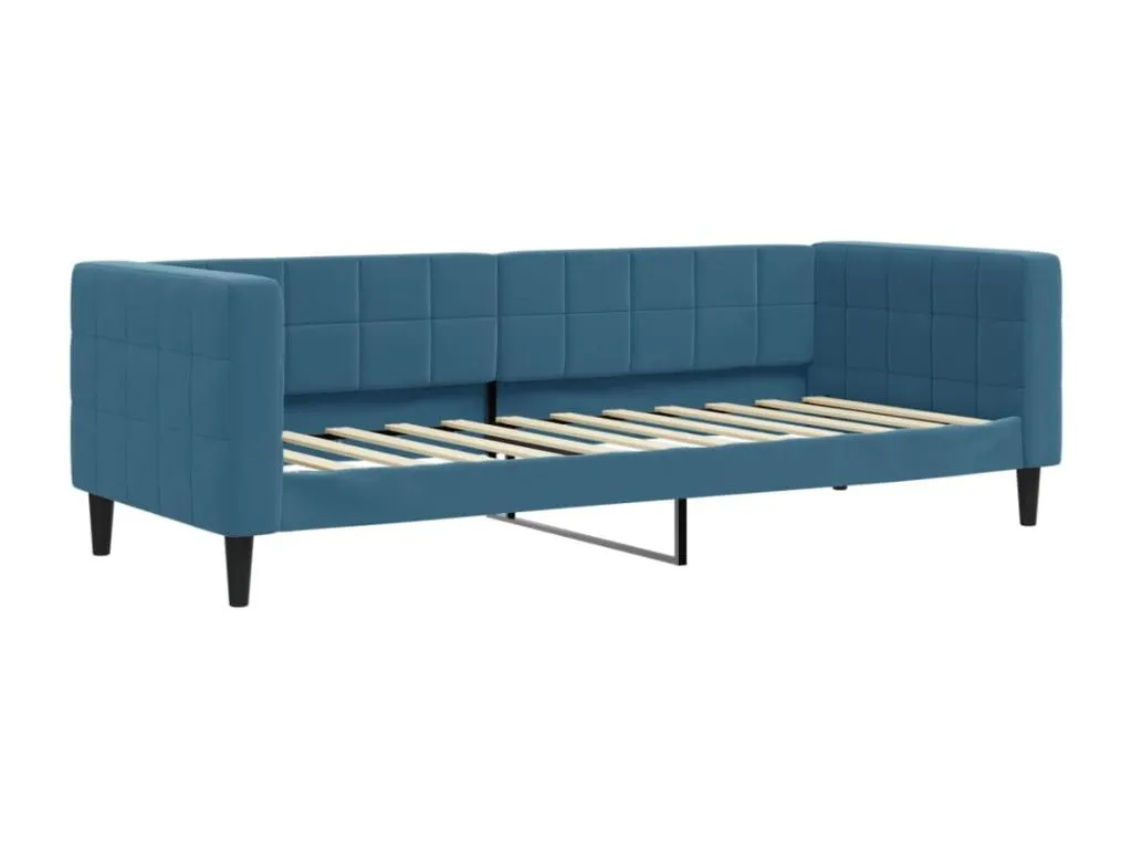 Sofá cama sin colchón terciopelo azul 80x200 cm