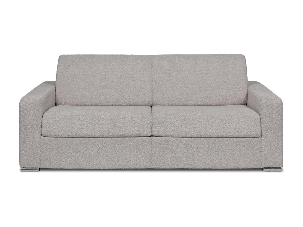 Sofá cama de 4 plazas de apertura rápida de Joliven rizada gris claro- Somier ancho de 160 cm- Colchón de 22 cm
