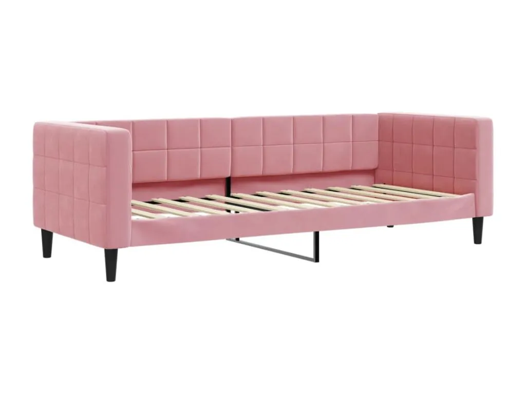 Sofá cama terciopelo rosa 80x200 cm