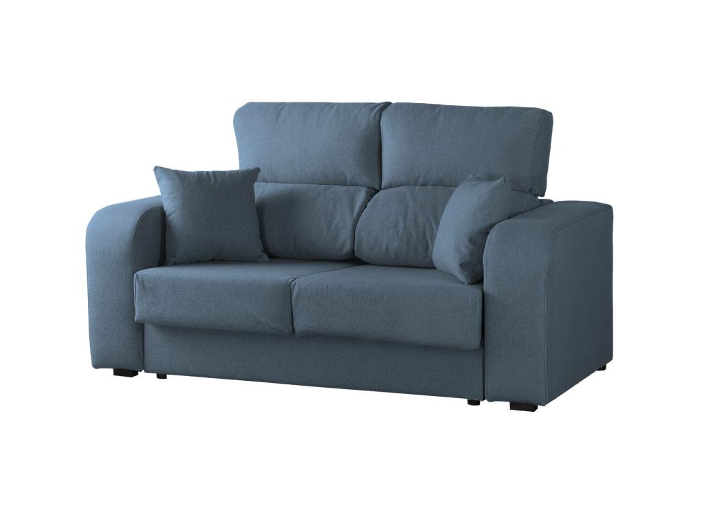Sofá fijo Sancaldeco Sofá 3 plazas capitoné de tela Sofá reclinable multiposición 190x80h95 cm Azul Claro 88410IDTA