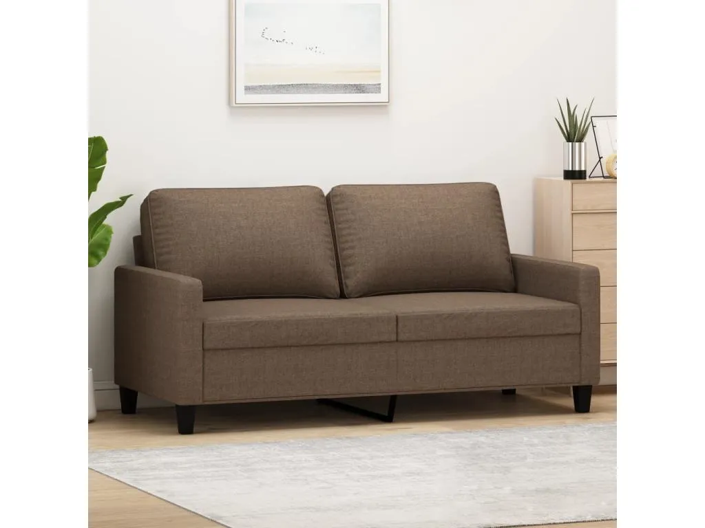 Sofá de 2 plazas en tela marrón 140 cm. wxi3711591