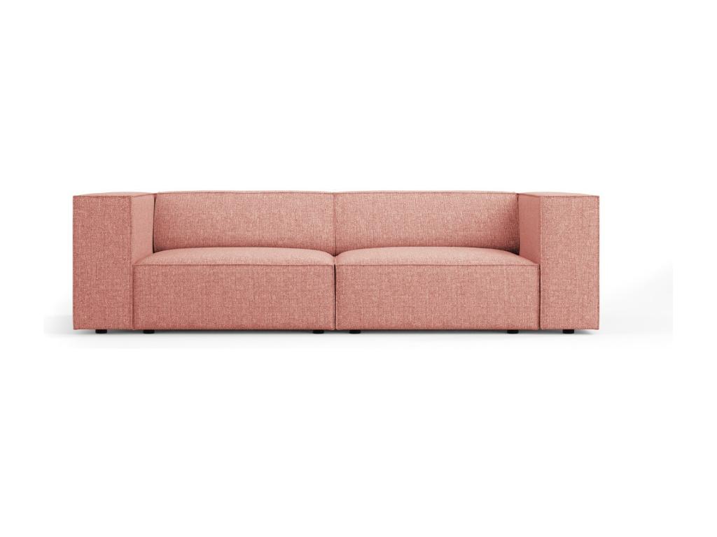 Joliven- Sofá 3 plazas de tejido chenilla rosa- 204x102x70cm
