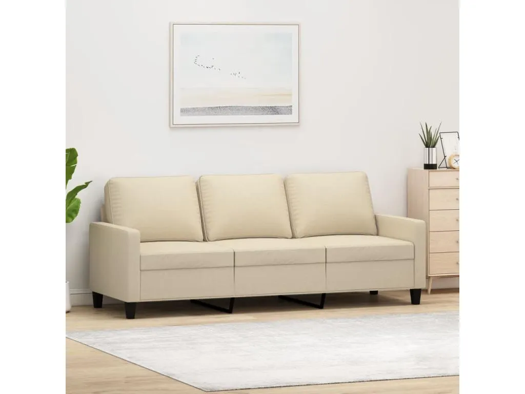 Sofá de 3 plazas de tela crema 180 cm 81188SQYK