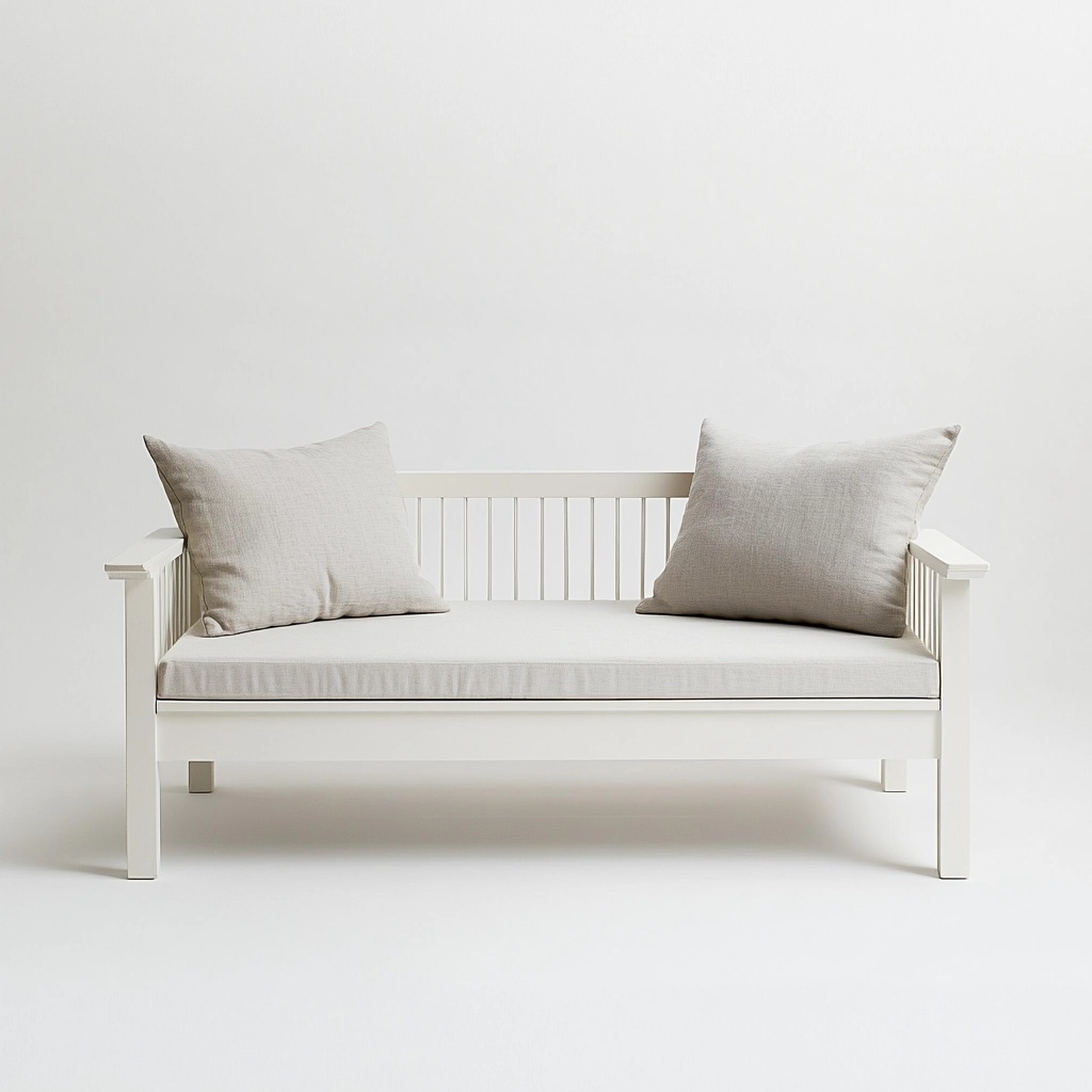 Sofá de Madera para Sala de Estar Beige 2 Plazas