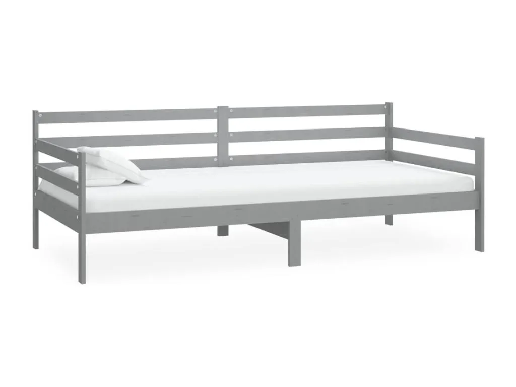 Sofá cama con colchón Decocasaes maciza gris 90x200 cm 54292gzmm