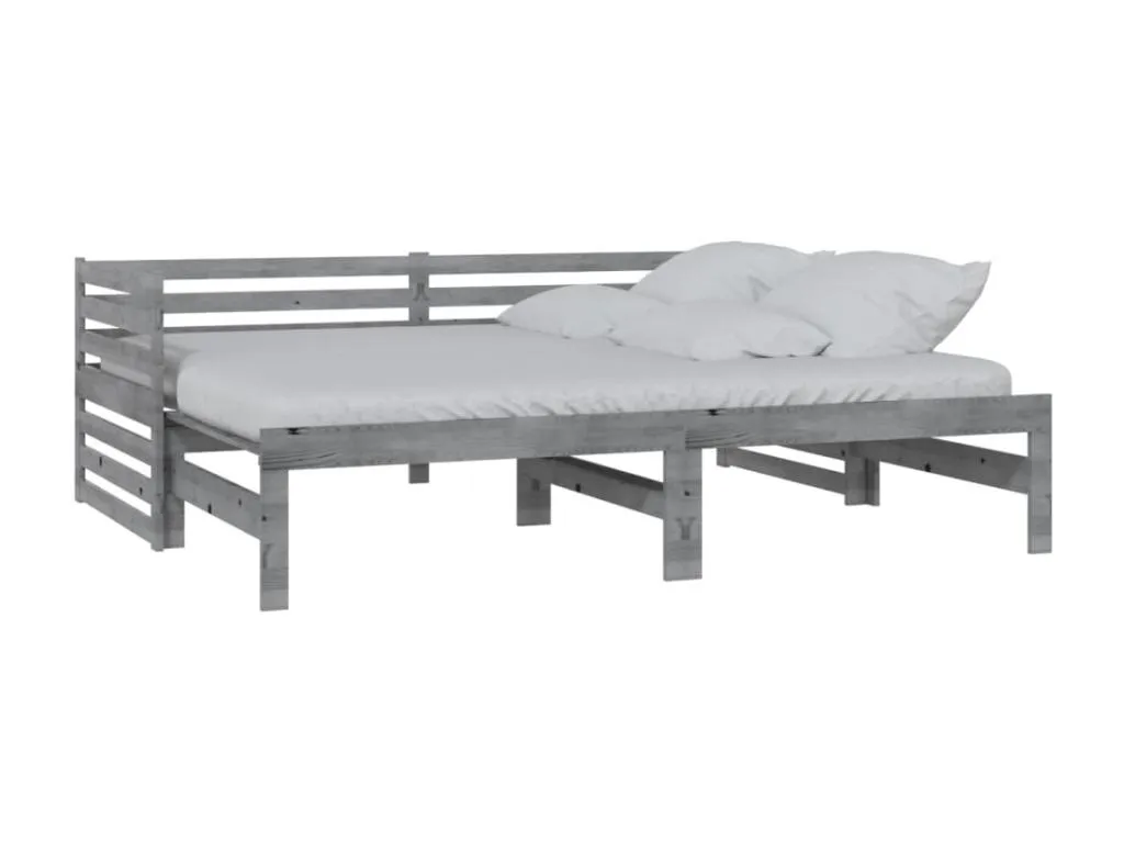 Sofá cama extraíble Andreuworldcasa maciza de Andreuworldcasa gris 2x(90x200) cm