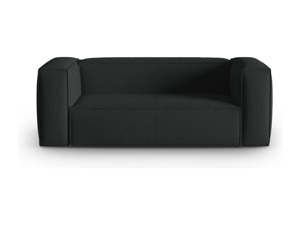 Vivircalido - Sofá Vivircalido 2 plazas de terciopelo estructurado antracita - 150x94x73cm mrpt51096
