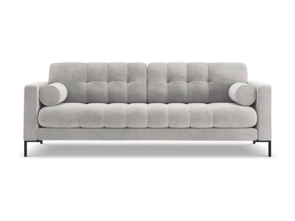 Sofá Decohoguera de 3 plazas en terciopelo color plata 177x92x75 cm FY0041129