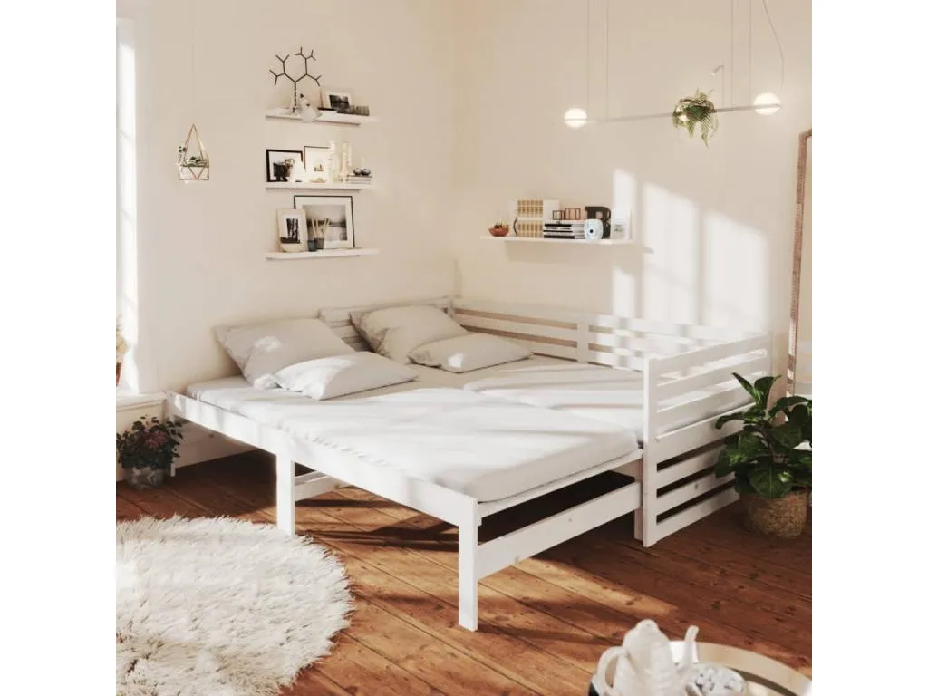 Sofá cama extraíble sin colchón blanco 2x(90x200) cm DDSG34292