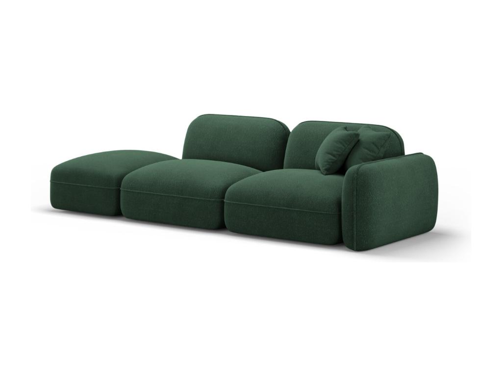 Decocasaes - Sofá modular izquierdo Decocasaes 3 plazas de terciopelo verde - 295x90x70cm 00798lrgc