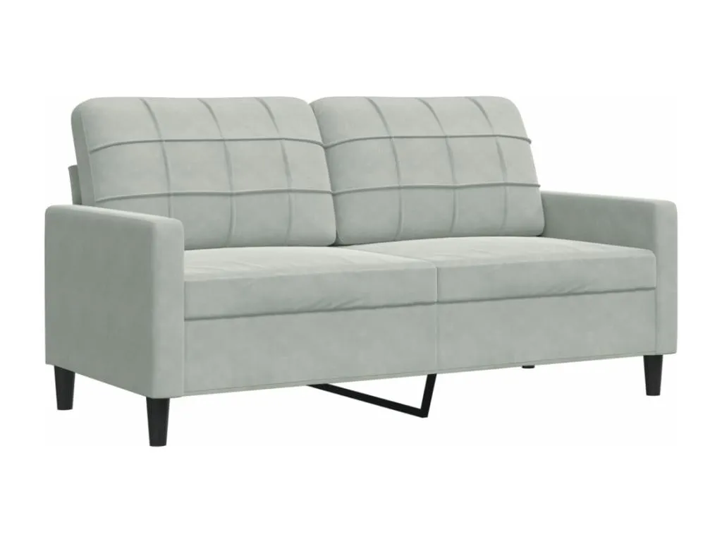 Sofá de 2 plazas de terciopelo gris claro 140 cm 78194zioz