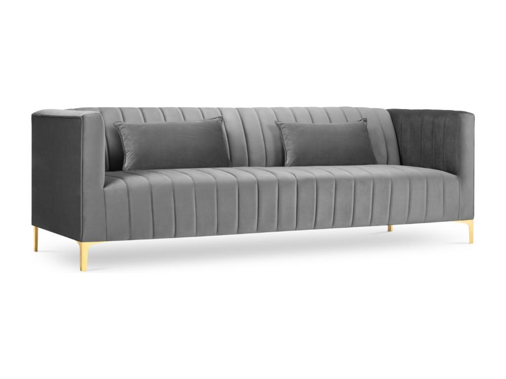 Joliven- Sofá 3 plazas de gris claro- 220x85x74cm