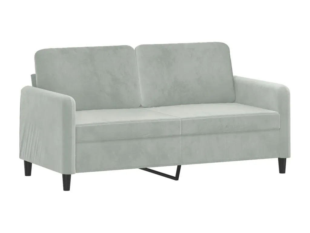 Sofá de 2 plazas de terciopelo gris claro 140 cm