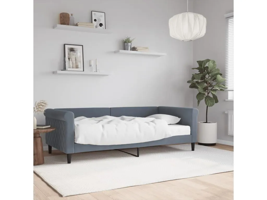 Sofá cama con colchón terciopelo gris oscuro 90x190 cm 59919YIKC