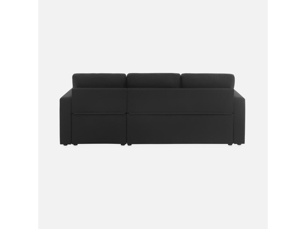 Sofá cama esquinero de 3 plazas negro