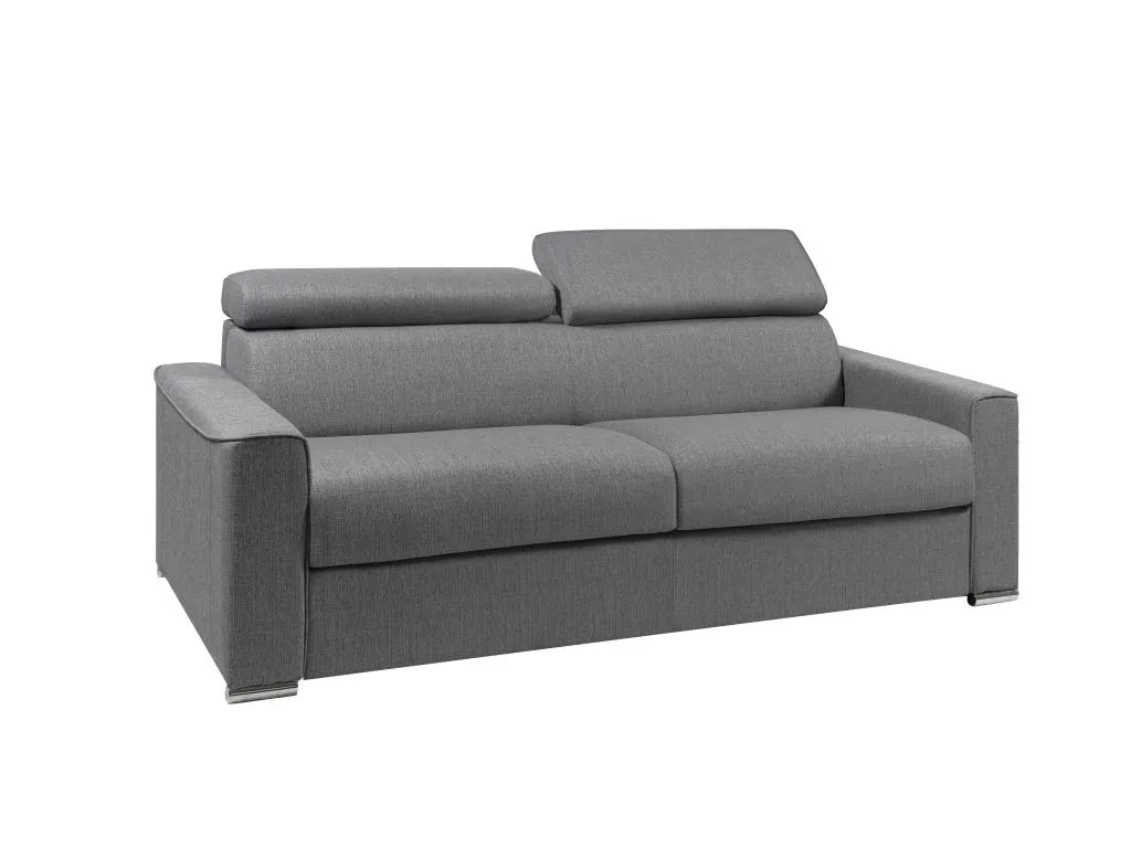 Sofá cama de 4 plazas con apertura rápida colchón de 22 cm y tapizado gris Biocasahogar – Cama 160 cm PY1009937