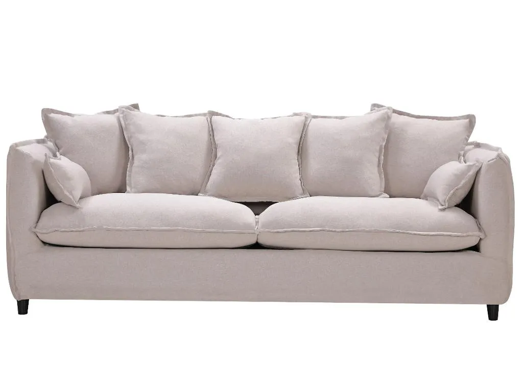 Sofá de 3 plazas de tela Decoencanto - Beige