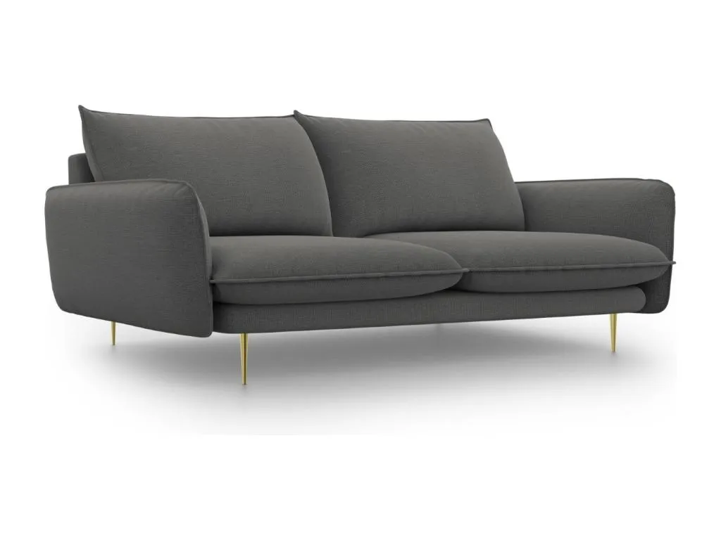Sofá Vivirsingular de 3 plazas en tejido estructural gris oscuro medidas 200x92x95 cm zrgx06965