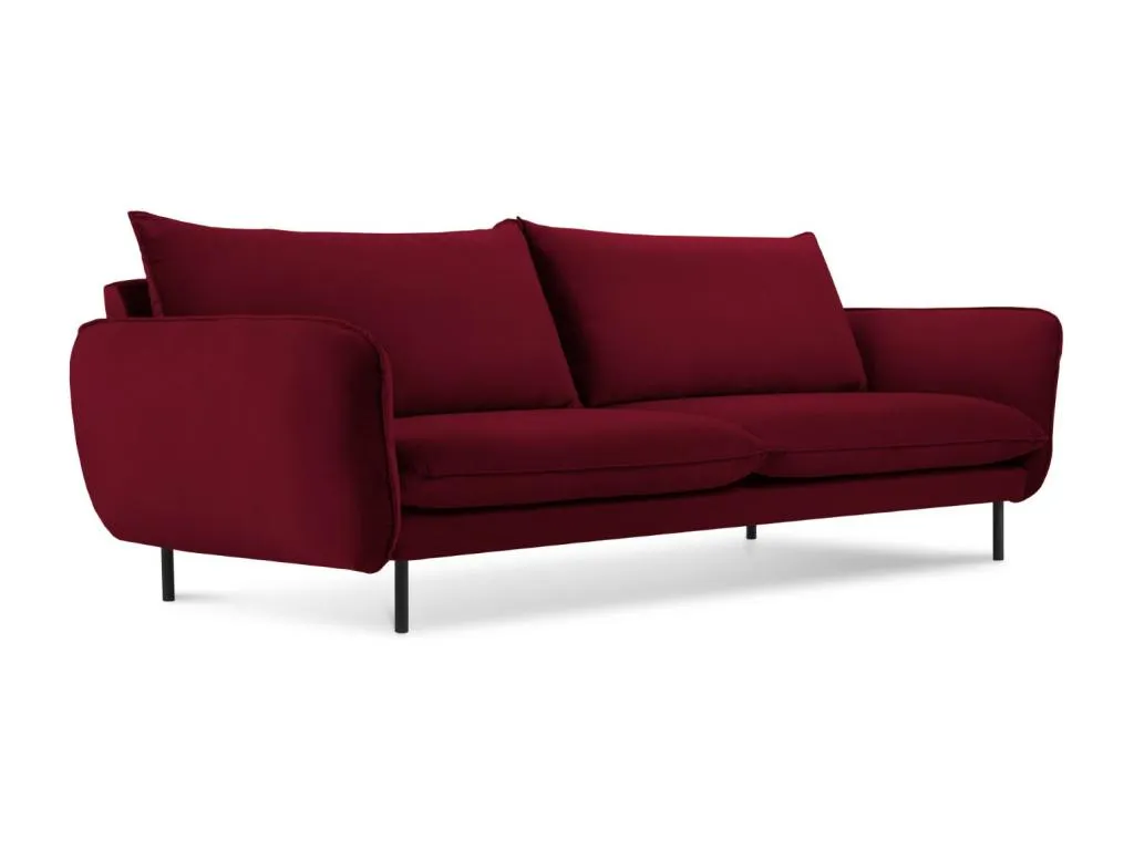 Alkifurniturees - Sofá Alkifurniturees 4 plazas de terciopelo rojo - 230x92x95cm UFAD46763