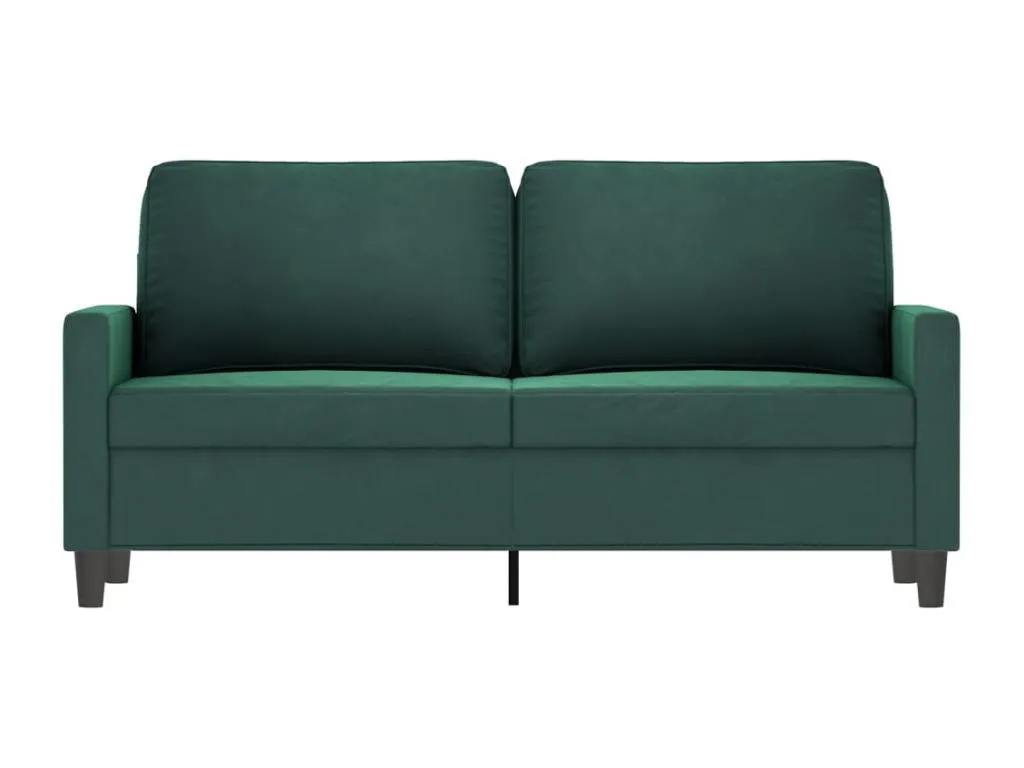Sofá de 2 plazas de terciopelo verde oscuro 140 cm RHZN04046