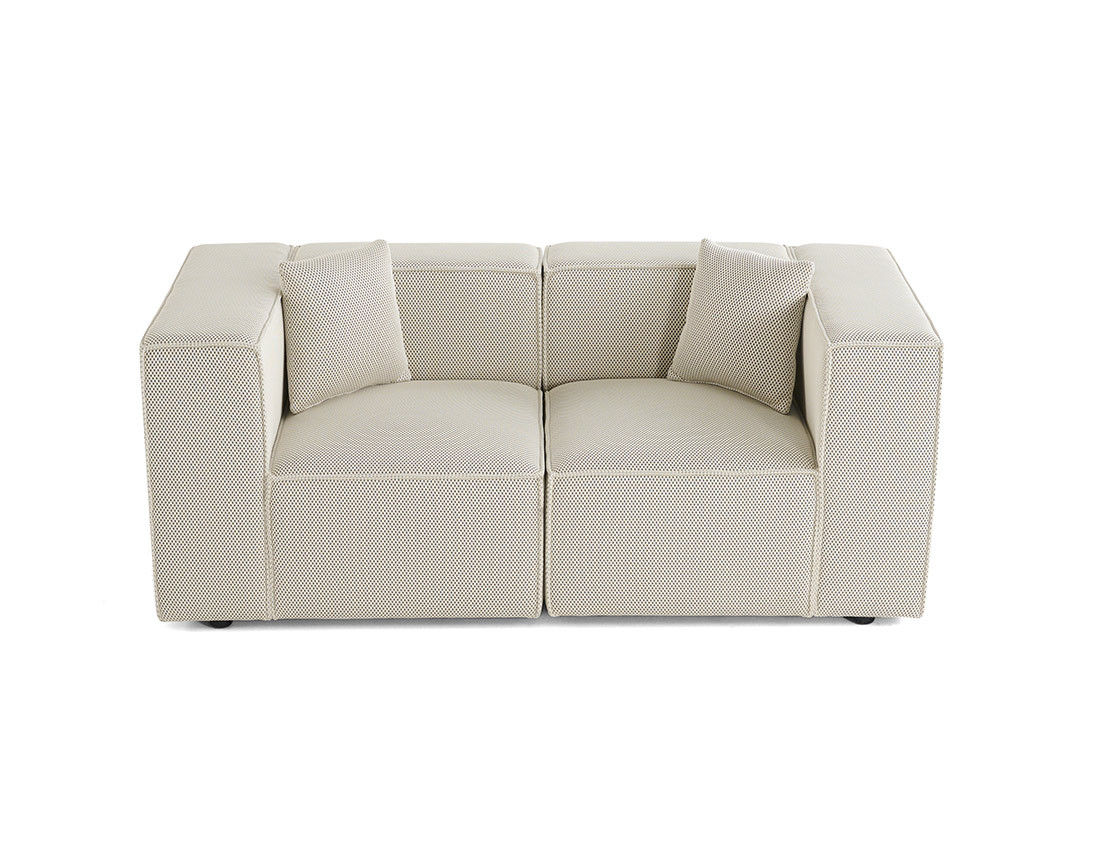 Sofá modular de 2 plazas en tela de malla 3D beige ao1702k1