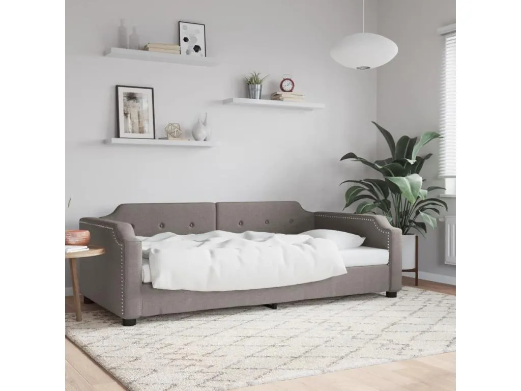 Sofá cama sin colchón tela gris taupe 80x200 cm 89178WGSQ