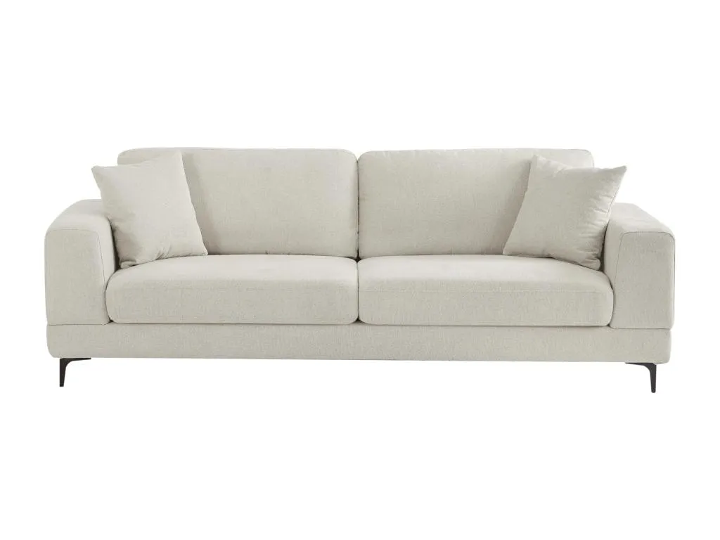 Sofá de 3 plazas de tela texturizada beige Prietocasa