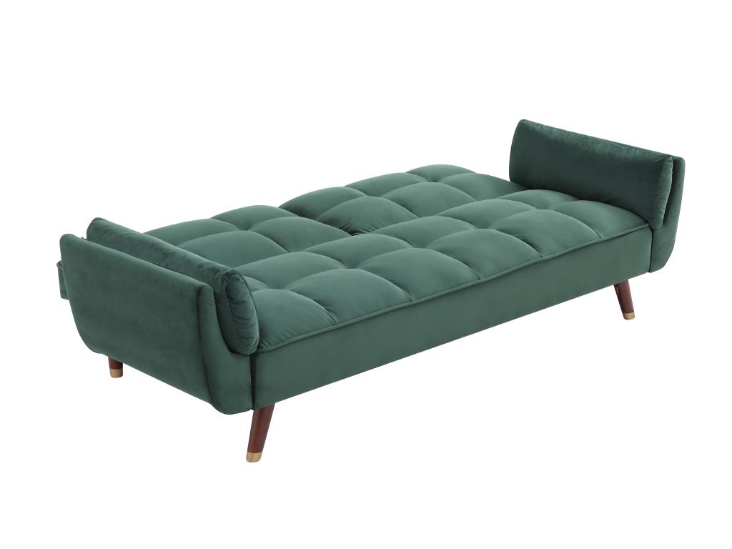 Sofá cama de 3 plazas de terciopelo verde - BQtldzw986Py