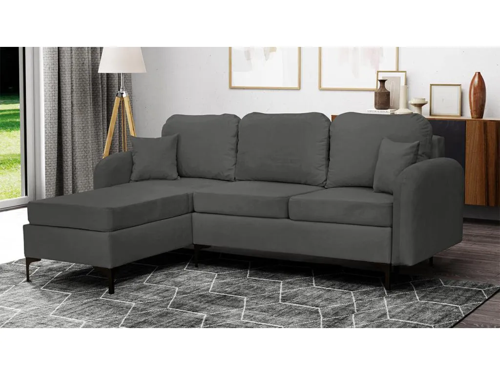 Sofá rinconero Andreuworldcasa A103 Gris Función de descanso Caja de ropa de cama 225x172x96cm