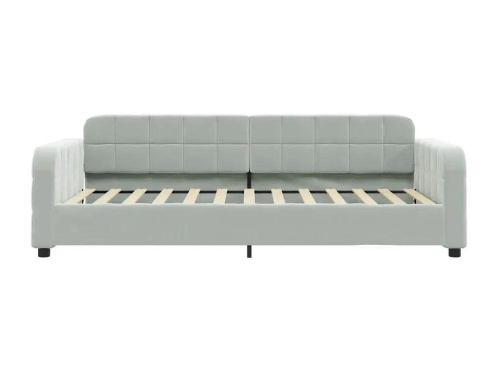 Sofá cama sin colchón terciopelo gris claro 100x200 cm KLBG64038
