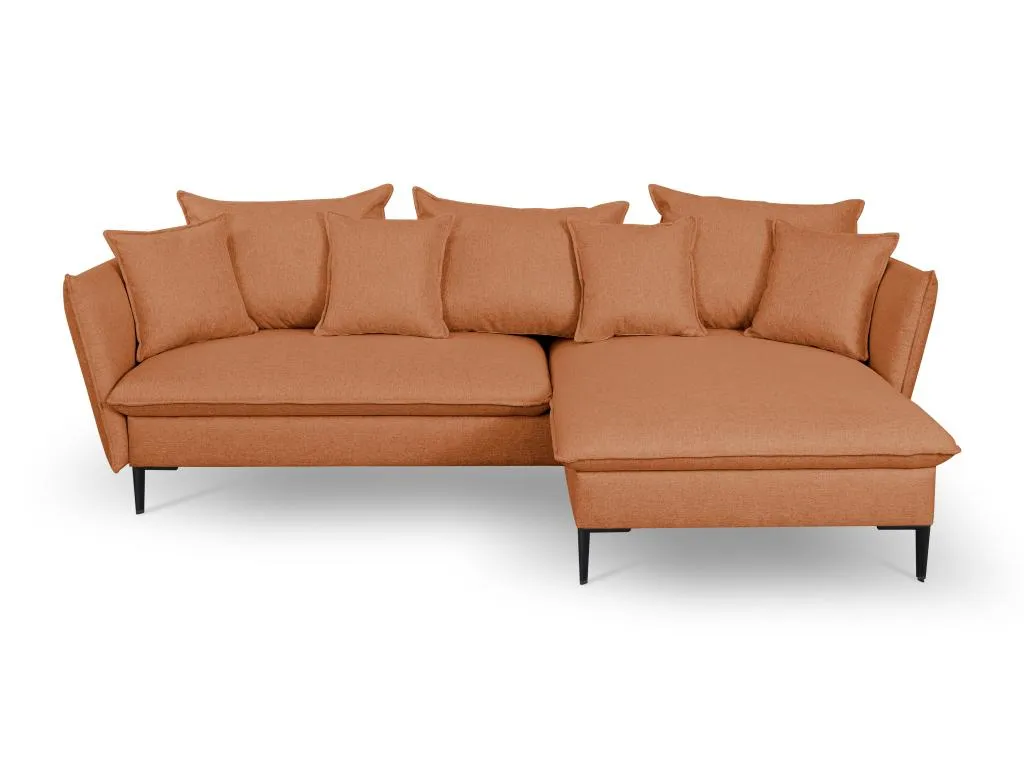 Sofá cama rinconera de tela naranja Boverdeco - Ángulo derecho