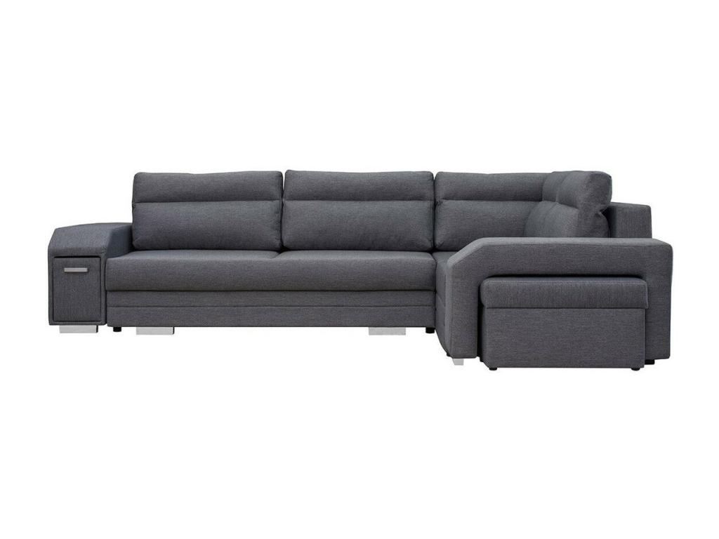 Sofá rinconero Kingsport 101, Gris, Función de descanso, Caja de ropa de cama, 305x205cm