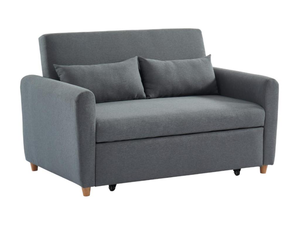 Sofá cama de 2 plazas de tela gris
