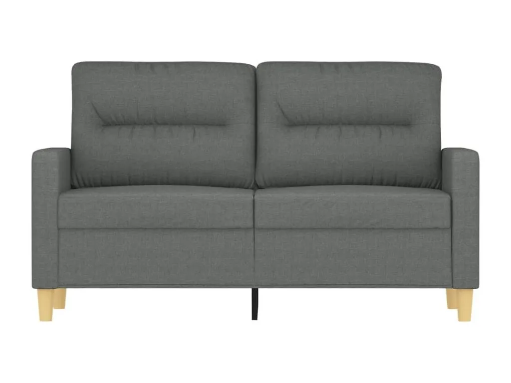 Sofá de 2 plazas en tela gris oscuro 120 cm moderno y funcional