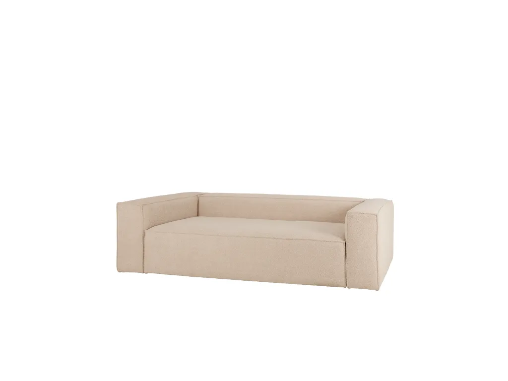 Sofá de 4 plazas de bouclé color beige de 260x110cm - Decoencanto